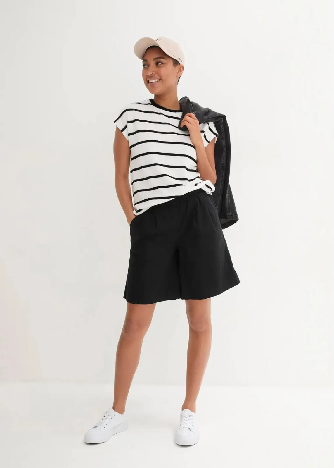 bonprix Bekleidung·Outdoorbekleidung|Bekleidung·Kleider^Bermuda aus Leinen-Baumwoll-Mix schwarz