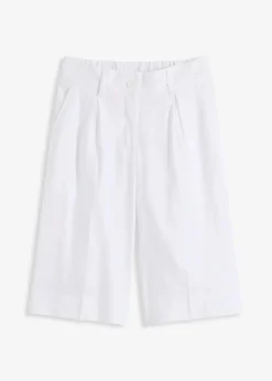 bonprix Hosen|Shorts^Bermuda aus Leinen-Mix weiß