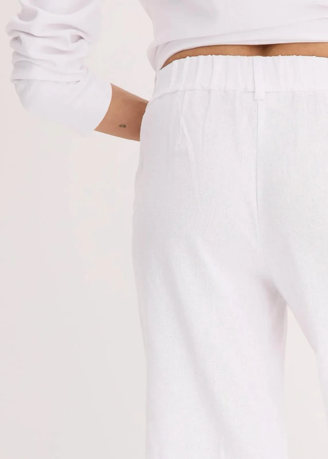 bonprix Hosen|Shorts^Bermuda aus Leinen-Mix weiß
