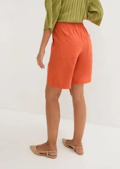 bonprix Nachhaltigere Materialien|Hosen^Bermuda aus Leinen-Viskose Mischung kupferorange