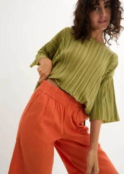 bonprix Nachhaltigere Materialien|Hosen^Bermuda aus Leinen-Viskose Mischung kupferorange