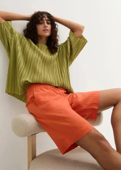 bonprix Nachhaltigere Materialien|Hosen^Bermuda aus Leinen-Viskose Mischung kupferorange