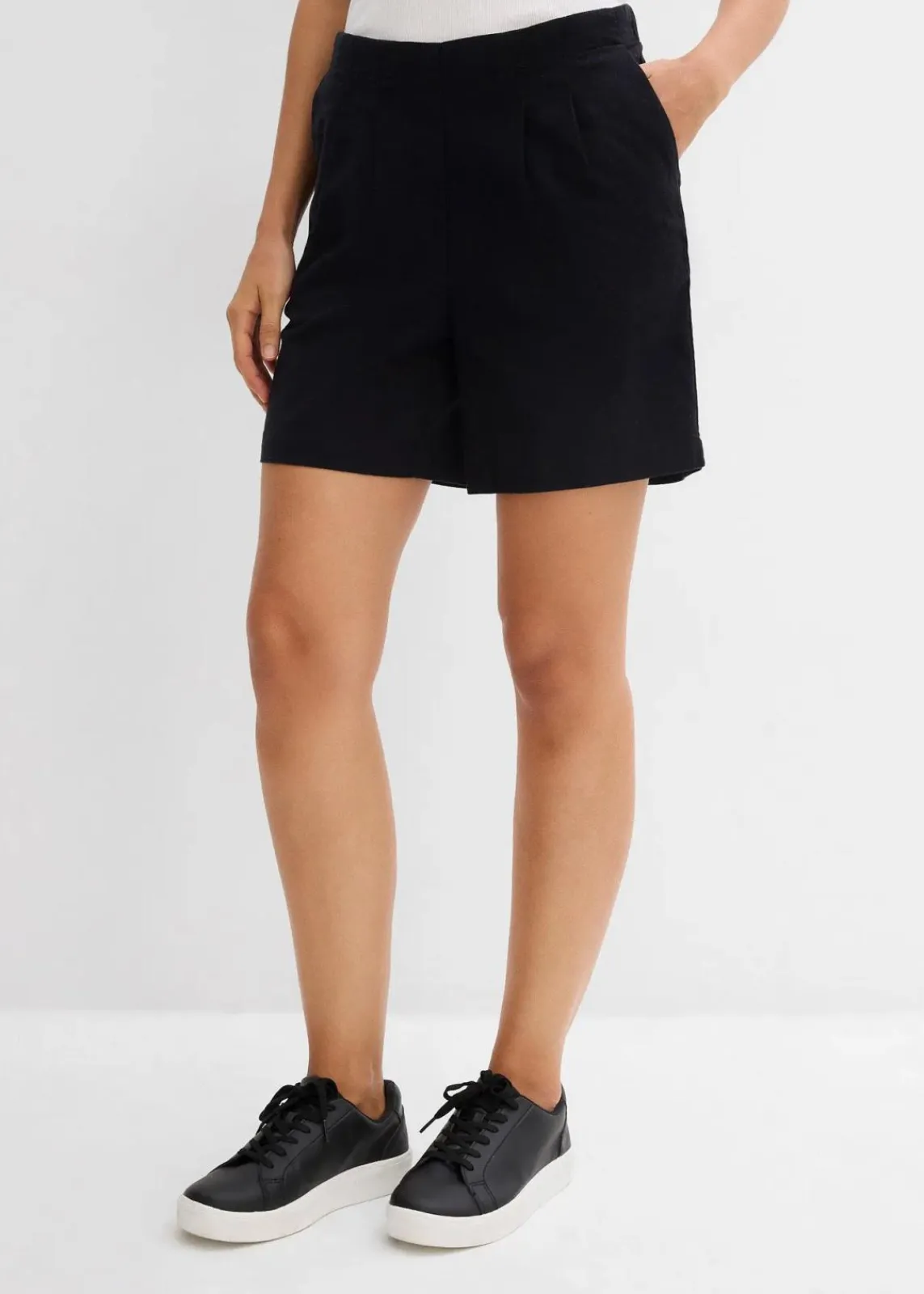 bonprix Hosen|Shorts^Bermuda aus reiner Baumwolle schwarz