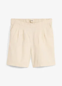 bonprix Shorts|Hosen^Bermuda aus reiner Baumwolle kieselbeige
