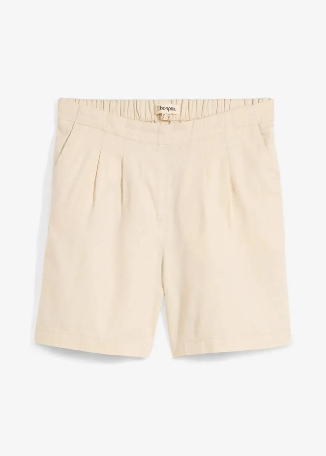 bonprix Shorts|Hosen^Bermuda aus reiner Baumwolle kieselbeige