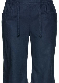 bonprix Hosen|Shorts^Bermuda mit Leinen dunkelblau