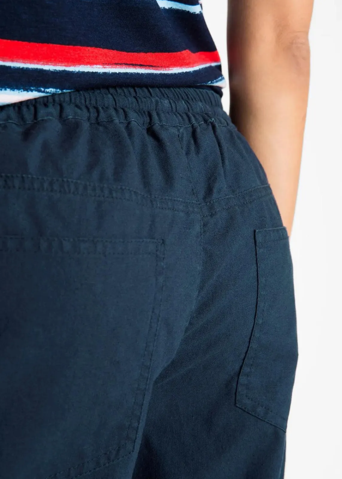 bonprix Hosen|Shorts^Bermuda mit Leinen dunkelblau