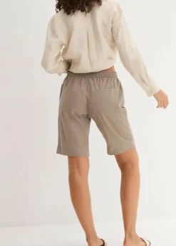 bonprix Bekleidung·Outdoorbekleidung|Bekleidung·Kleider^Bermuda mit Leinen taupe