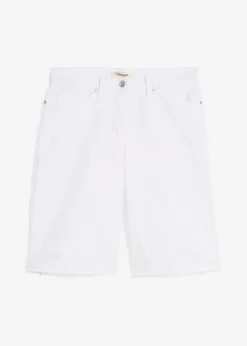 bonprix Bekleidung·Outdoorbekleidung|Bekleidung·Kleider^Bermuda mit offener Saumkante weiß