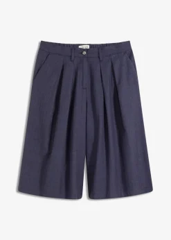 bonprix Bekleidung·Outdoorbekleidung|Bekleidung·Kleider^Bermudas mit Bundfalten dunkelblau meliert