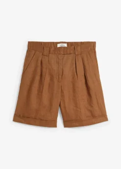 bonprix Bekleidung·Outdoorbekleidung|Bekleidung·Kleider^Bermudashorts aus reinem Leinen cognac braun