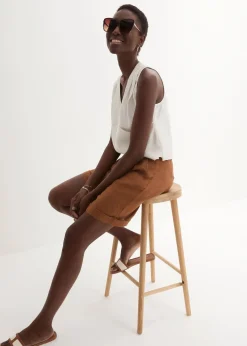 bonprix Bekleidung·Outdoorbekleidung|Bekleidung·Kleider^Bermudashorts aus reinem Leinen cognac braun