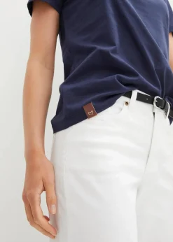 bonprix Nachhaltigere Materialien|Shirts & Tops^Besticktes T-Shirt dunkelblau