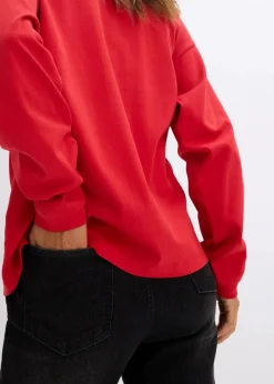 bonprix Shirts & Tops^Besticktes Weihnachts-Langarmshirt, oversized salsarot