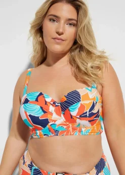 bonprix Nachhaltigere Materialien|Bademode·Bikinis^Bügel Bikini mit Highwaist-Bikinihose (2-tlg.Set) weiss/blau floral
