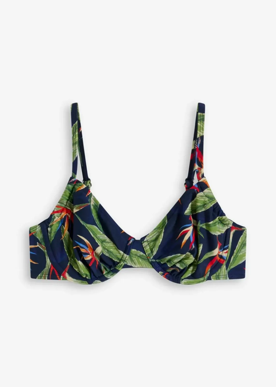 bonprix Große Cups D-F|Nachhaltigere Materialien^Bügel Bikini Oberteil dunkelblau floral