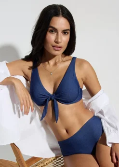 bonprix Mix & Match|Bikinis^Bügel Bikini Oberteil in Jeansoptik dunkelblau denim