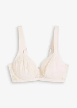 bonprix Wäsche·Dessous|Wäsche·Große Cups D-H^Bügel-BH aus zarter Spitze wollweiß