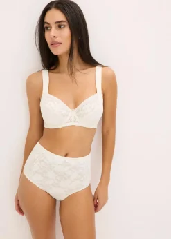 bonprix Wäsche·Dessous|Wäsche·Große Cups D-H^Bügel-BH aus zarter Spitze wollweiß