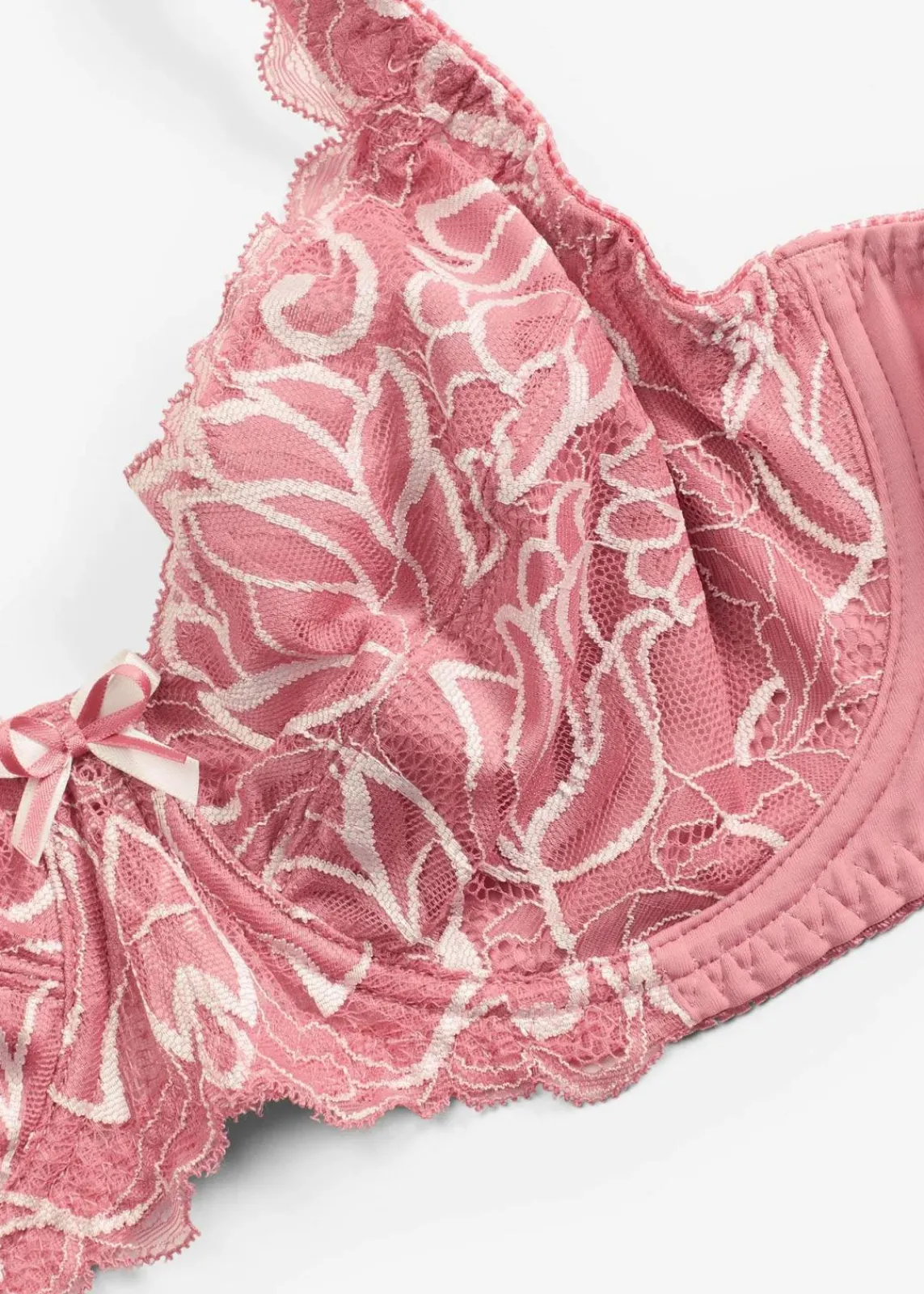 bonprix Wäsche·Dessous|Wäsche·Große Cups D-H^Bügel-BH mit gepolsterten Trägern beerensorbet/wollweiß