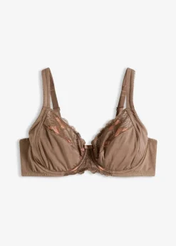 bonprix Wäsche·Dessous|Wäsche·Große Cups D-H^Bügel-BH mit gepolsterten Trägern lehmbraun/schokosorbet