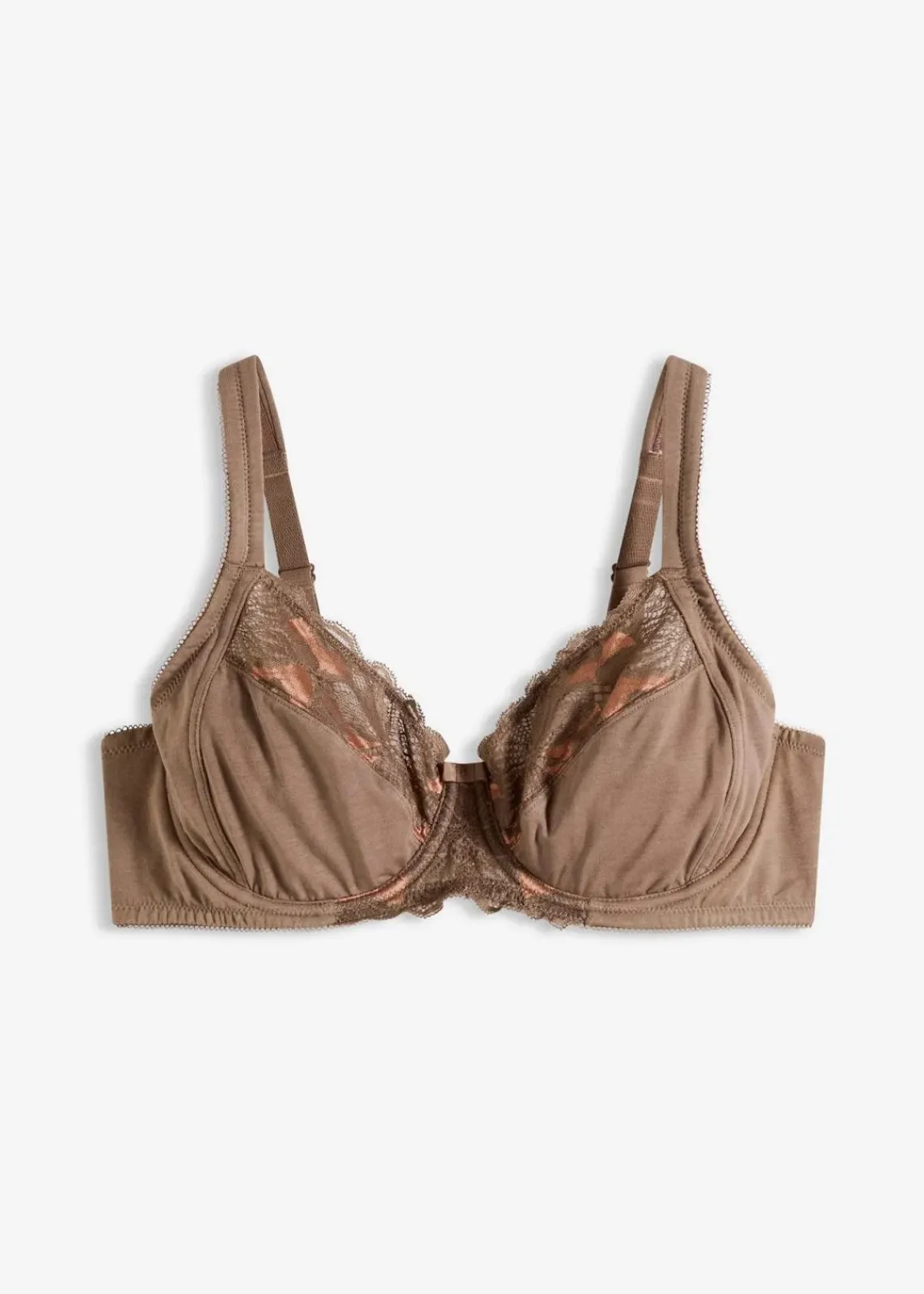 bonprix Wäsche·Dessous|Wäsche·Große Cups D-H^Bügel-BH mit gepolsterten Trägern lehmbraun/schokosorbet
