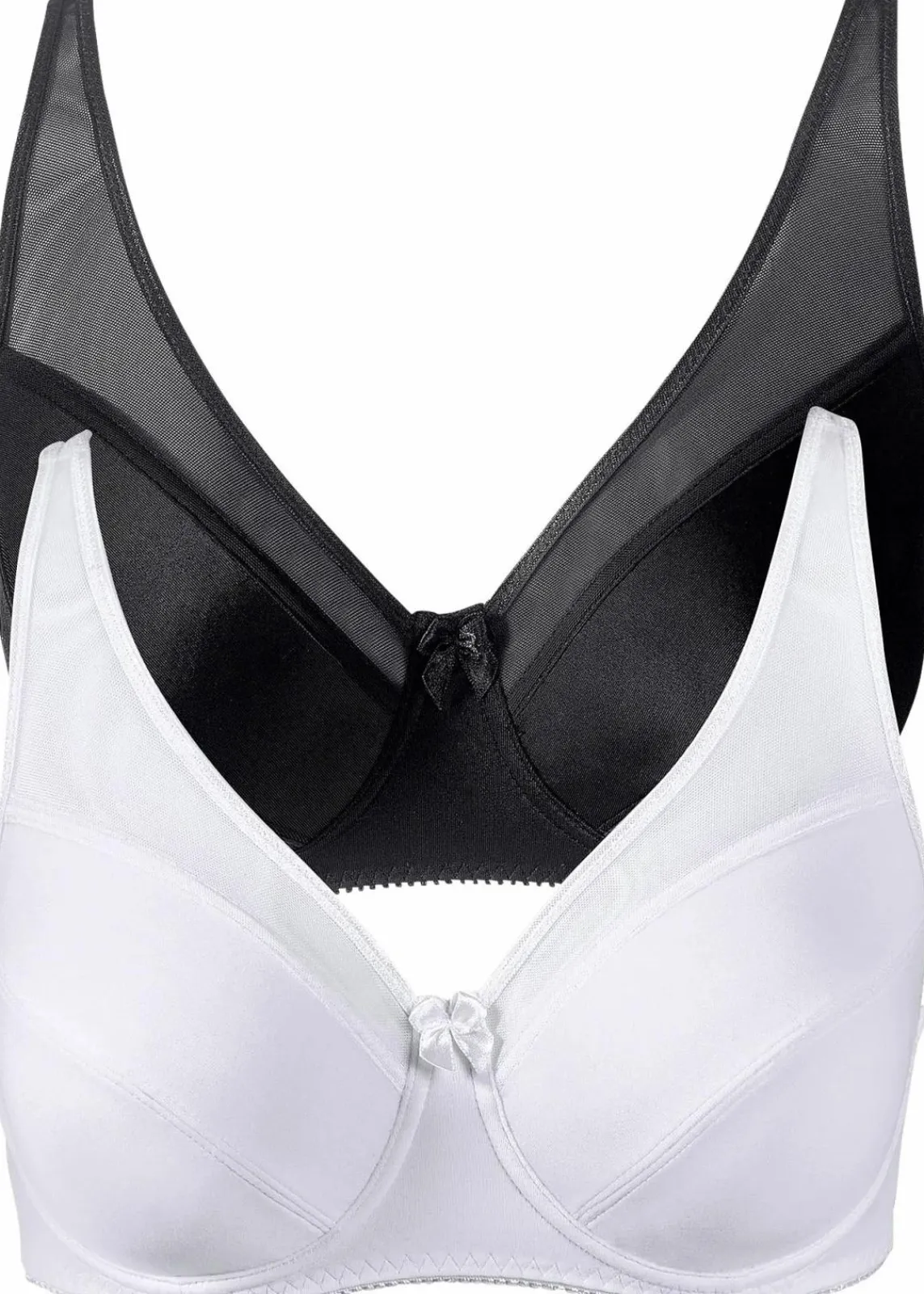bonprix Große Cups D-H|Bhs^Bügel-BH mit Mesh (2er Pack) schwarz+weiß
