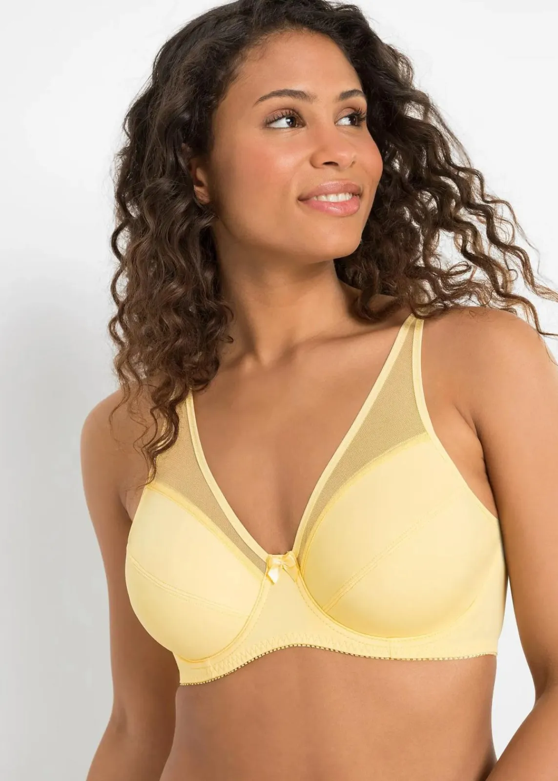 bonprix Große Cups D-H|Bhs^Bügel-BH mit Mesh (2er Pack) cremegelb+schattengrau