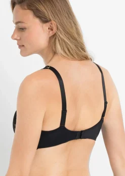 bonprix Wäsche·Dessous|Wäsche·Große Cups D-H^Bügel-BH mit zarter Spitze schwarz/puder geblümt