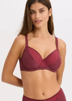 bonprix Wäsche·Große Cups D-H|Wäsche·Bhs^Bügel-BH mit zarter Spitze beere