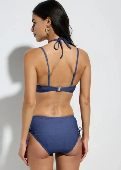 bonprix Große Cups D-F|Nachhaltigere Materialien^Bügel-Bikini in Jeansoptik (2-tlg.Set) dunkelblau denim