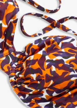 bonprix Nachhaltigere Materialien|Bikinis^Bügel-Bikini mit hohem Beinausschnitt (2-tlg.Set) lila/hellbraun leo bedruckt