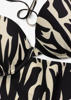 bonprix Nachhaltigere Materialien|Bikinis^Bügel-Bikini (2-tlg.Set) schwarz/weiß graphisch