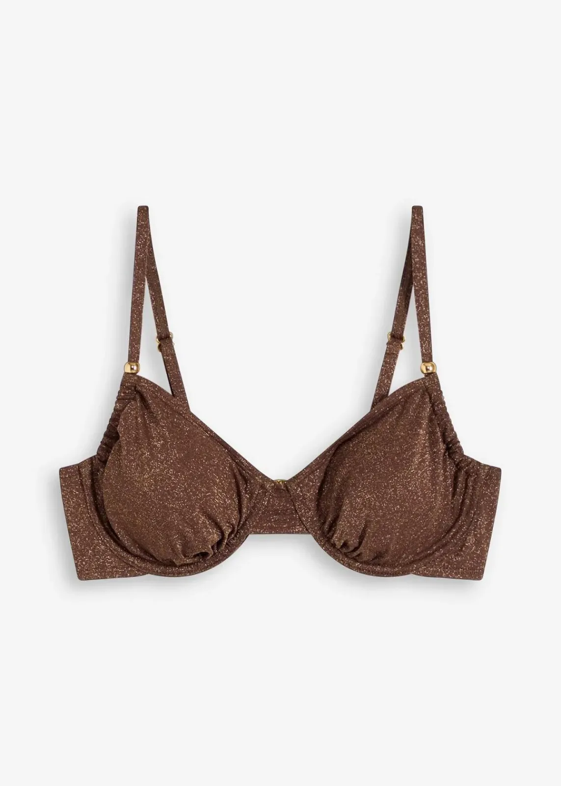 bonprix Mix & Match|Bikinis^Bügel-Bikinioberteil aus glitzerndem Material braun
