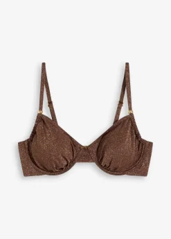 bonprix Bikinis|Mix & Match^Bügel-Bikinioberteil aus glitzerndem Material braun