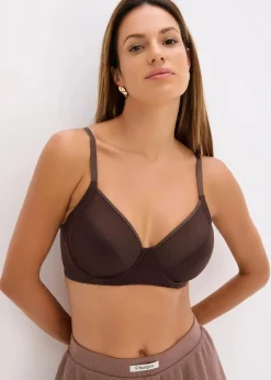bonprix Nachhaltigere Materialien|Bhs^BH mit Bügel mit Glanzeffekt (2er Pack) camel + dunkelbraun