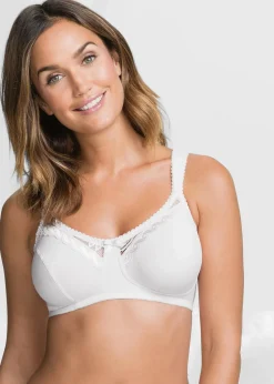 bonprix Große Cups D-H|Nachhaltigere Materialien^BH ohne Bügel mit Bio-Baumwolle (2er Pack) weiß