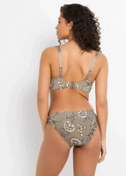 bonprix Wäsche·Baumwollunterwäsche|Wäsche·Große Cups D-H^BH ohne Bügel mit Bio-Baumwolle (3er Pack) taupe paisley + cremeapricot + mint