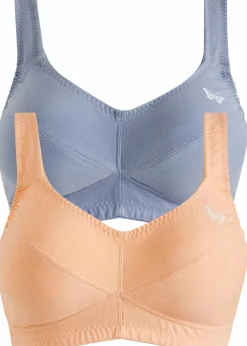 bonprix Große Cups D-H|Bhs^BH ohne Bügel mit Bio-Baumwolle (2er Pack) melba + mattblau