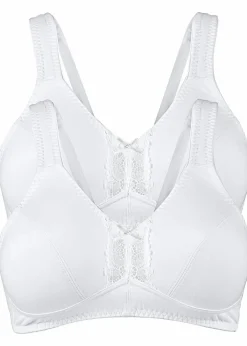 bonprix Wäsche·Basics|Wäsche·Baumwollunterwäsche^BH ohne Bügel mit Bio-Baumwolle (2er Pack) 2x weiß