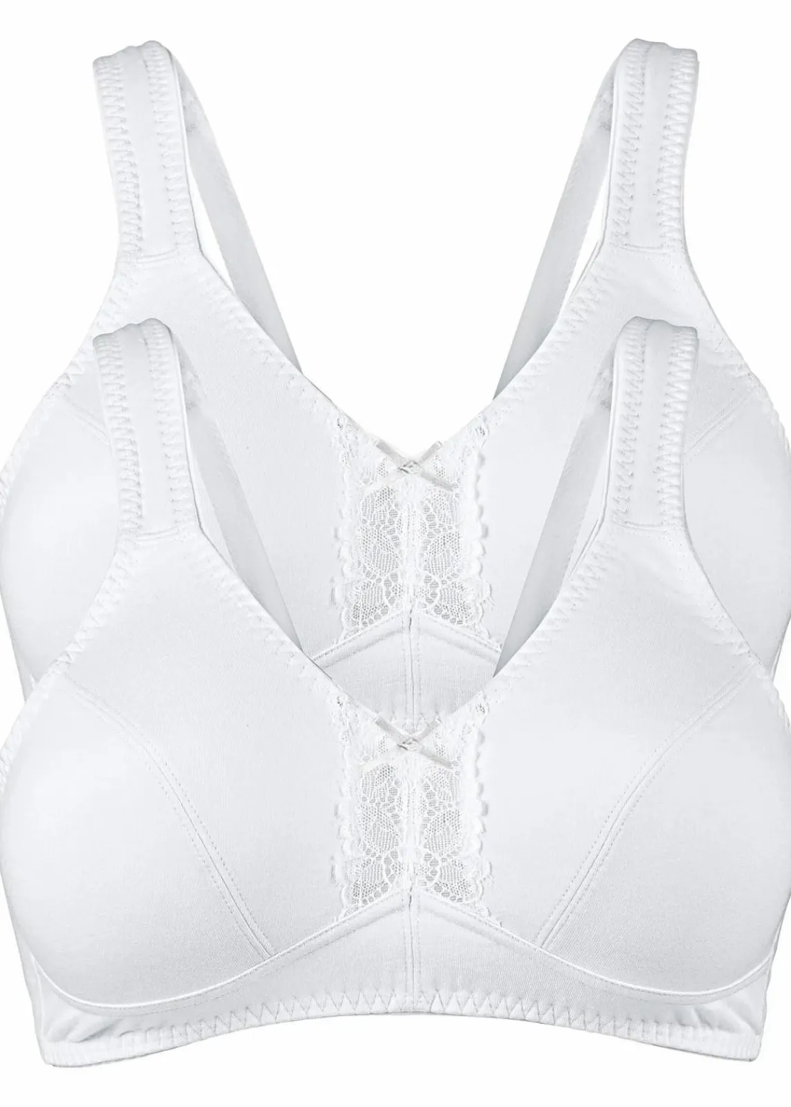 bonprix Wäsche·Basics|Wäsche·Baumwollunterwäsche^BH ohne Bügel mit Bio-Baumwolle (2er Pack) 2x weiß
