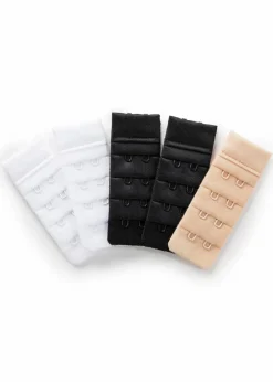 bonprix Still- & Umstandswäsche|Bhs^BH-Verlängerung (5er Pack) 2-Haken-Verschluss 1x softbeige + 2x schwarz + 2x weiß