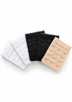 bonprix Still- & Umstandswäsche|Bhs^BH-Verlängerung (5er Pack) 3-Haken-Verschluss 1x softbeige + 2x schwarz + 2x weiß