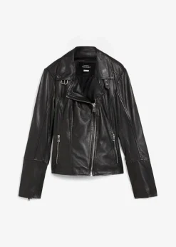 bonprix Jacken & Mäntel|Premium^Bikerjacke aus Nappaleder schwarz
