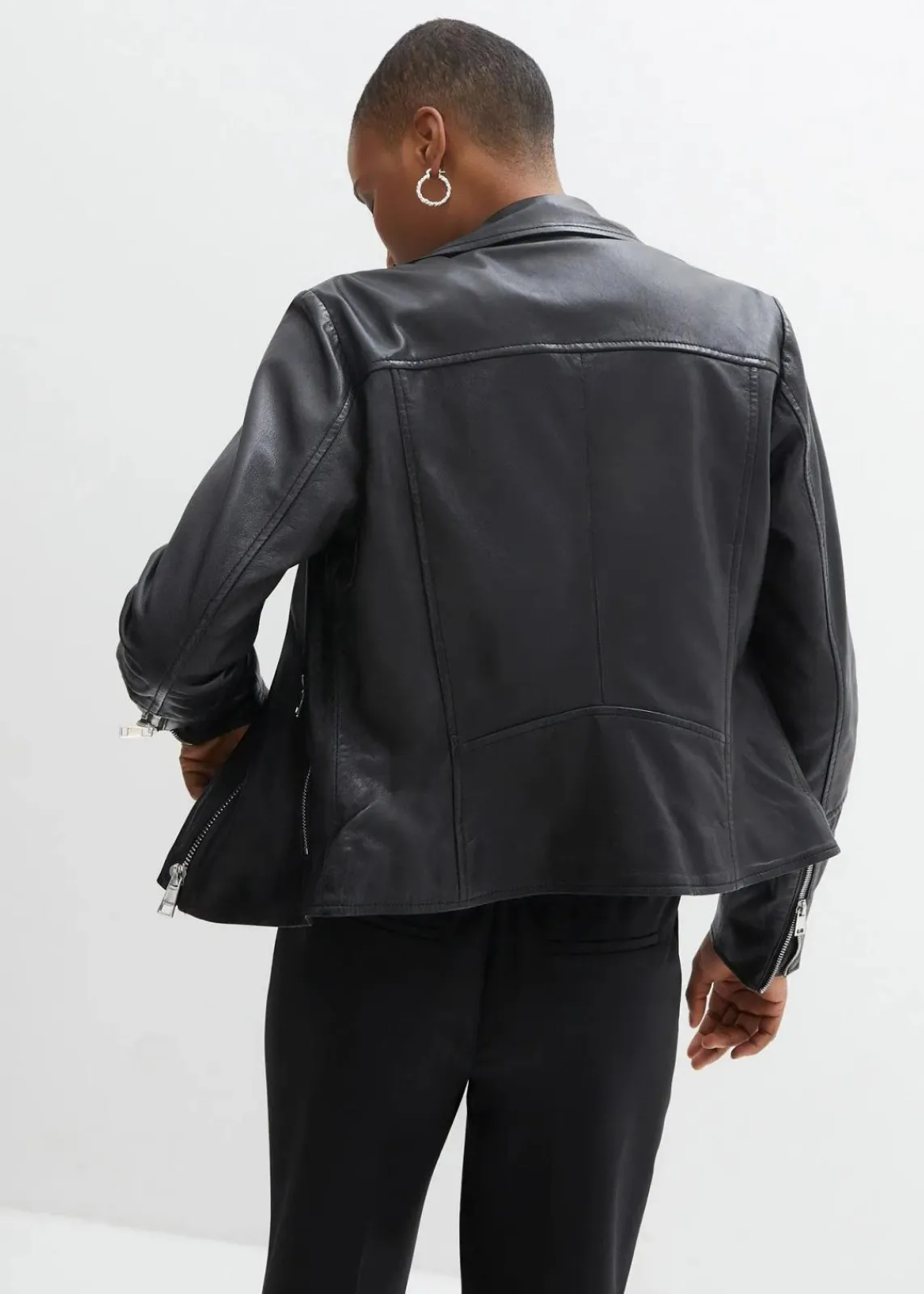 bonprix Jacken & Mäntel|Premium^Bikerjacke aus Nappaleder schwarz