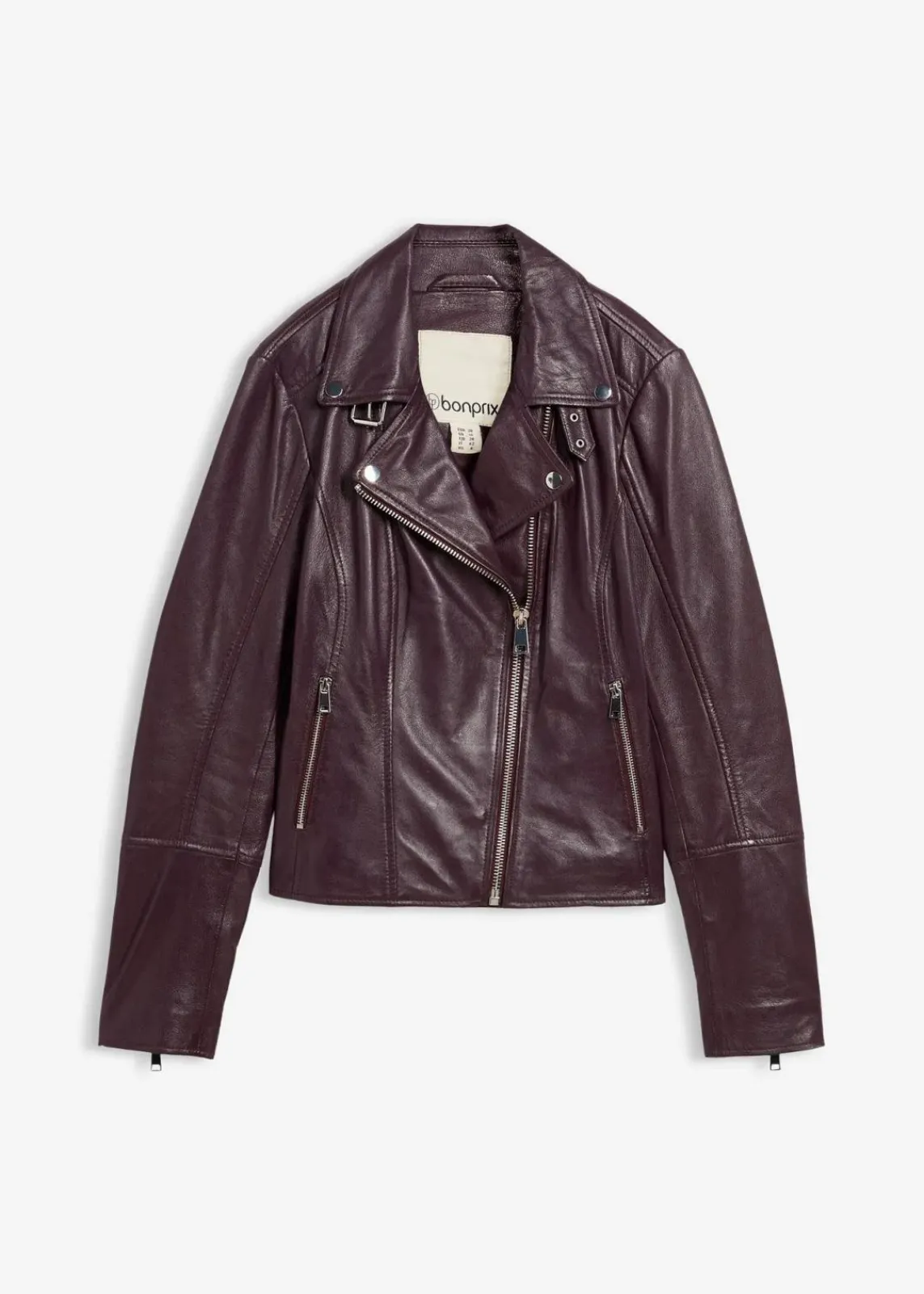 bonprix Bekleidung·Hosen|Premium^Bikerjacke aus Nappaleder weinrot