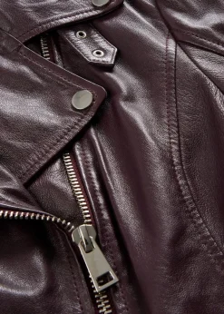 bonprix Bekleidung·Hosen|Premium^Bikerjacke aus Nappaleder weinrot