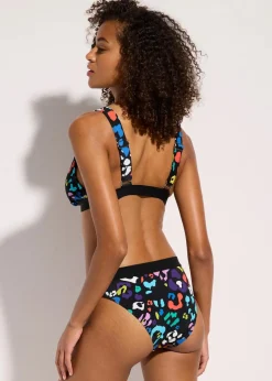bonprix Nachhaltigere Materialien|Bikinis^Bikini mit Vorderverschluss (2-tlg.Set) schwarz/bunt graphisch