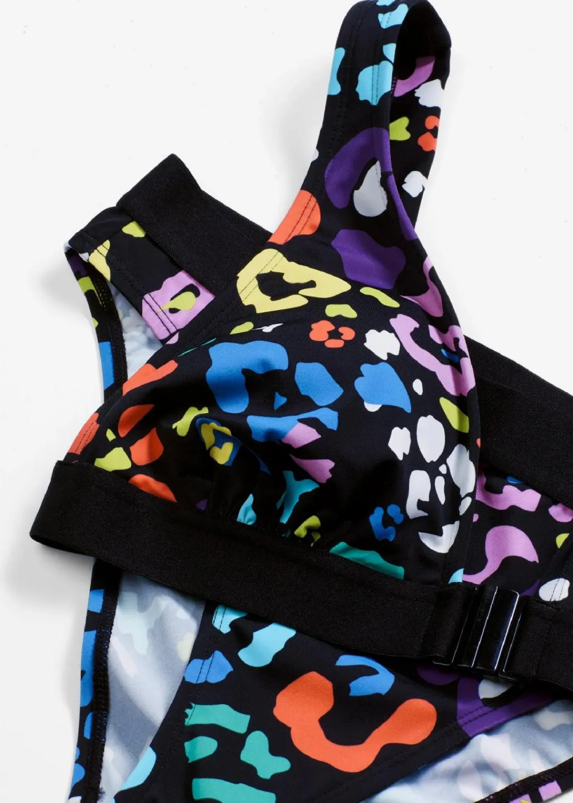 bonprix Nachhaltigere Materialien|Bikinis^Bikini mit Vorderverschluss (2-tlg.Set) schwarz/bunt graphisch