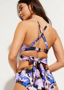 bonprix Nachhaltigere Materialien|Mix & Match^Bikini Oberteil schwarz/flieder bedruckt
